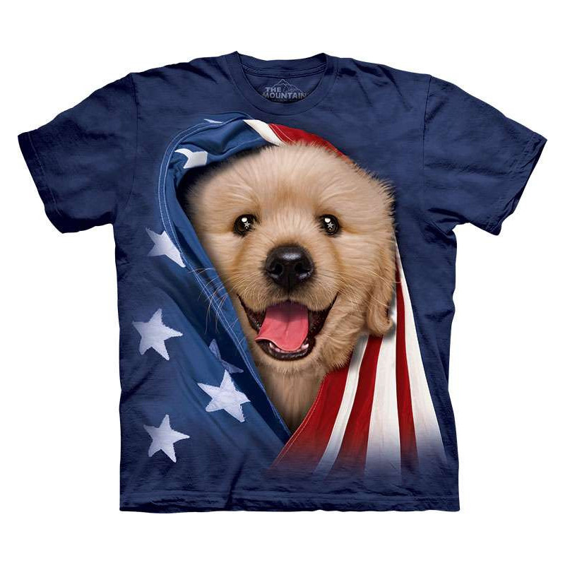 Patriotic Golden Pup T-Shirt The Mountain