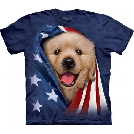 Patriotic Golden Pup T-Shirt The Mountain