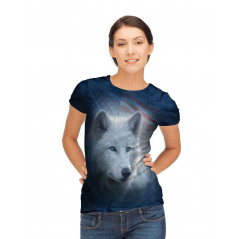 Patriotic White Wolf T-Shirt