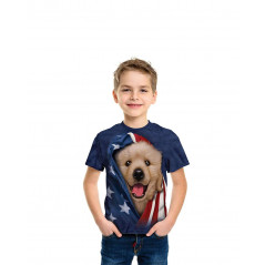 Patriotic Golden Pup T-Shirt The Mountain