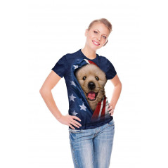 Patriotic Golden Pup T-Shirt The Mountain