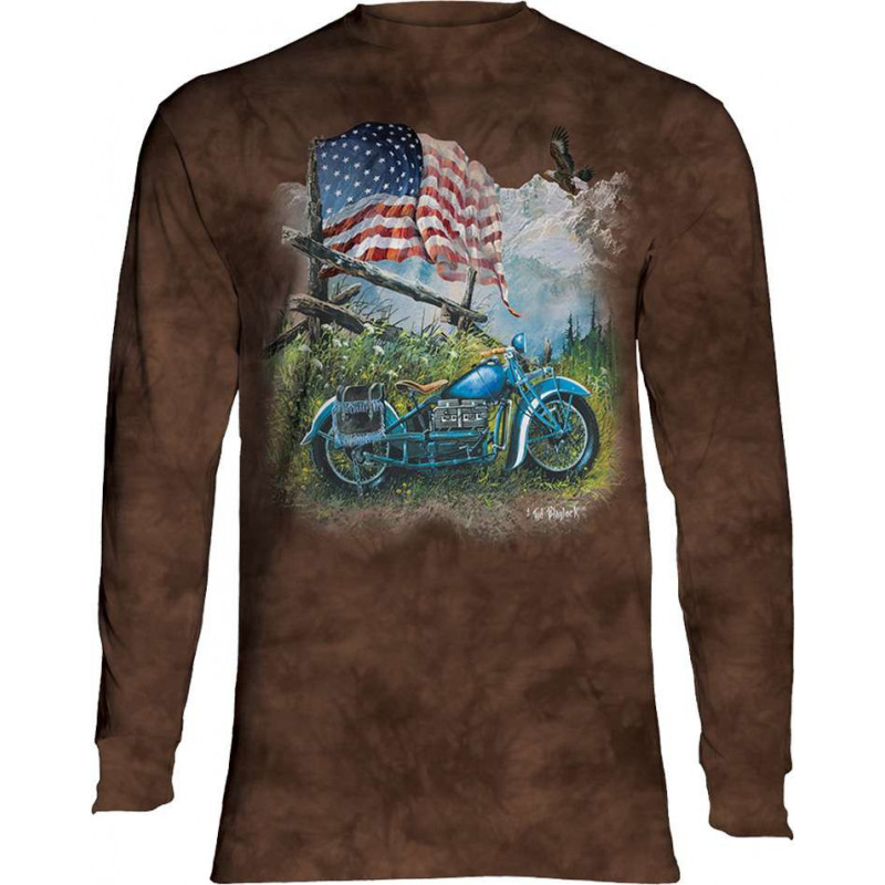 Biker Americana Long Sleeve T-Shirt