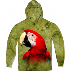 Close up Funny Portrait of Green Winged Macaw Ara Chloroptera Hoodie