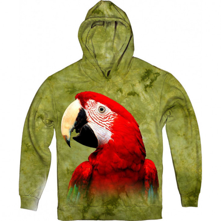 Close up Funny Portrait of Green Winged Macaw Ara Chloroptera Hoodie