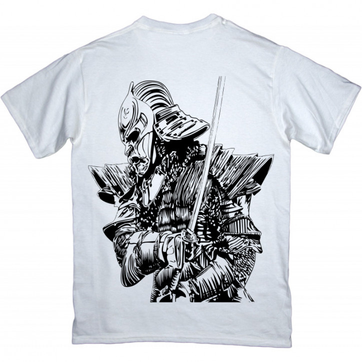 Samurai Mask T-Shirt with chest and back graphic print