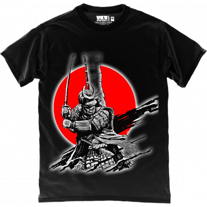 Samurai Warrior in Black T-Shirt