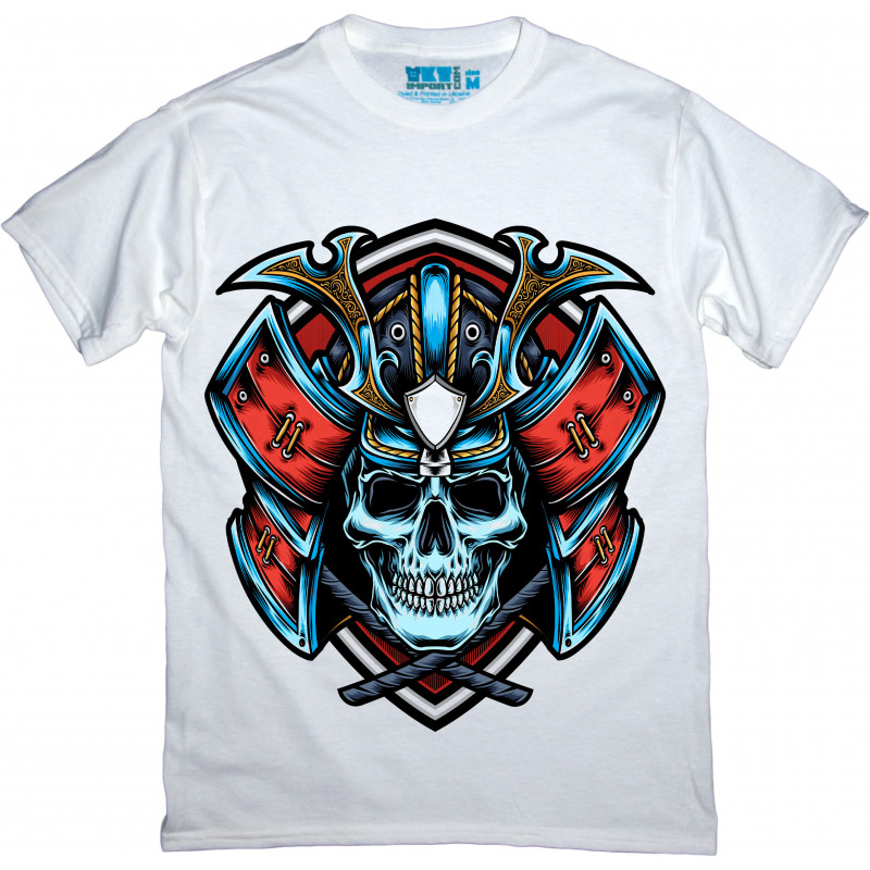 Blue Skull Samurai T-Shirt