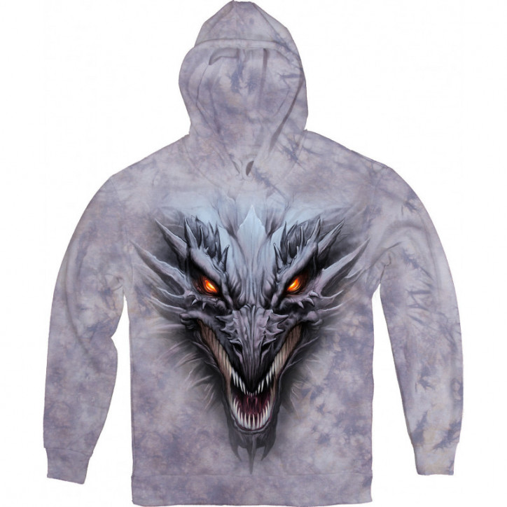 Dragon Head in Grey Hoodie