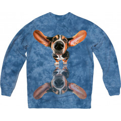 Basset Hound with his Ears Flying Upwards Sweatshirt