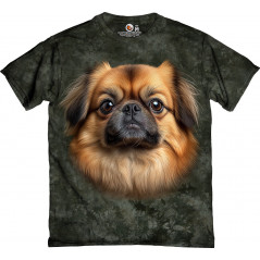 Pekingese Face Green T-Shirt