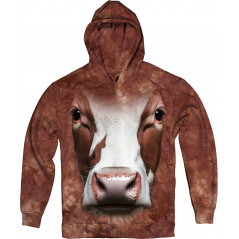 Brown Cow Face Hoodie