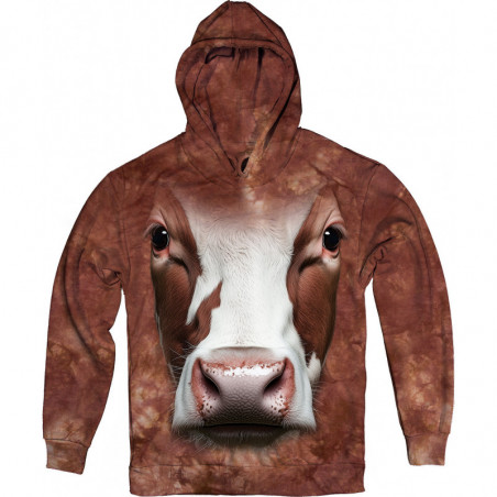 Brown Cow Face Hoodie