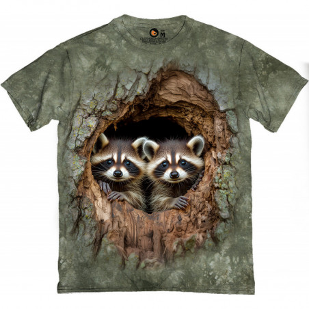 Curious Raccoon Twins – Nature Lovers T-Shirt