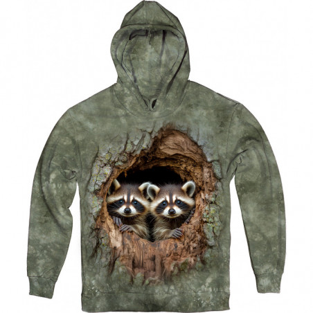 Curious Raccoon Twins – Nature Lovers Hoodie