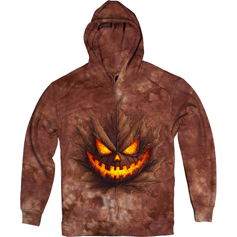 Spooky Leaf Glow – Halloween Pumpkin Hoodie