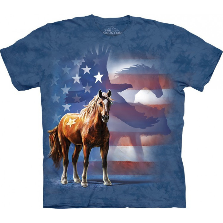 Horse Wild Star Flag T-Shirt