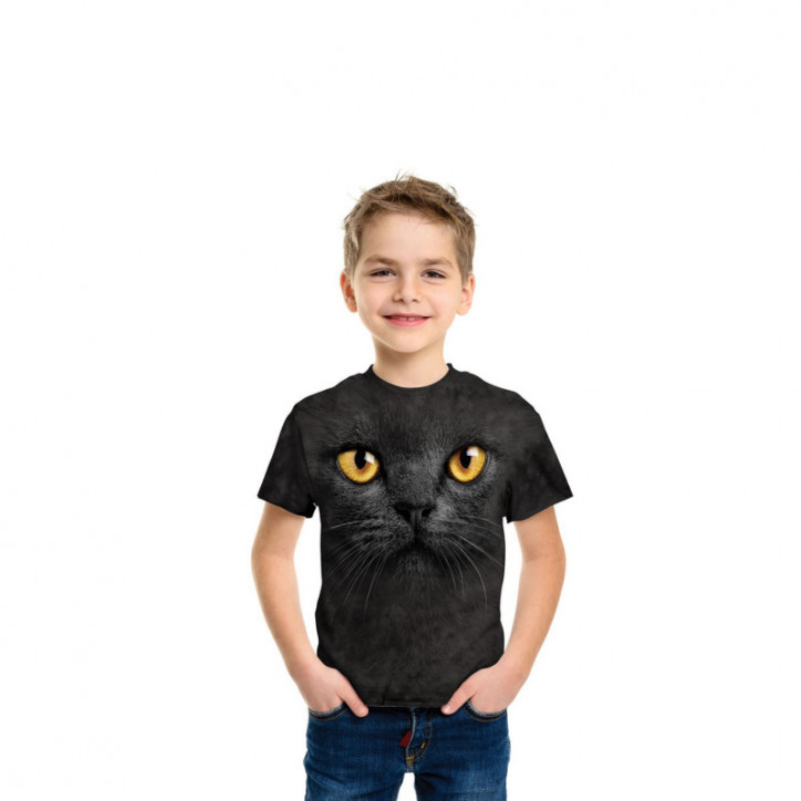 Big Face Black Cat T-Shirt