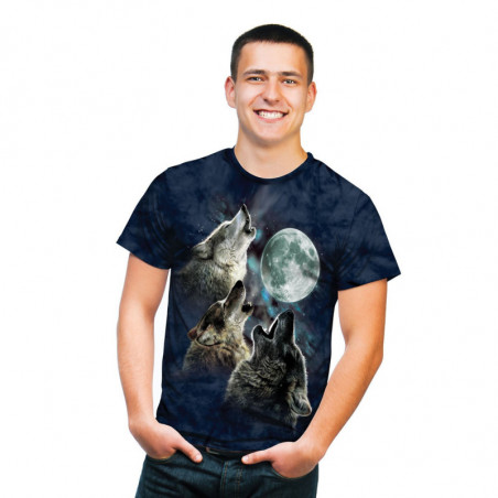 Three Wolf Moon in Blue T-Shirt