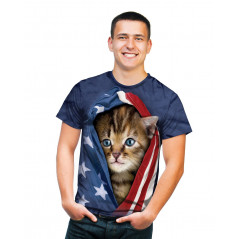 3D Patriotic Kitten T-Shirt