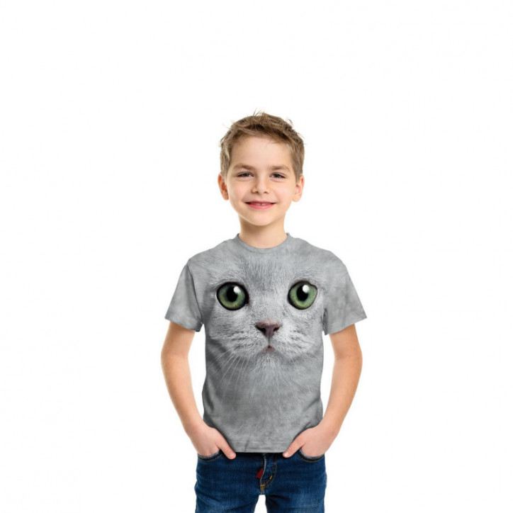 Cat Green Eyes Face T-Shirt